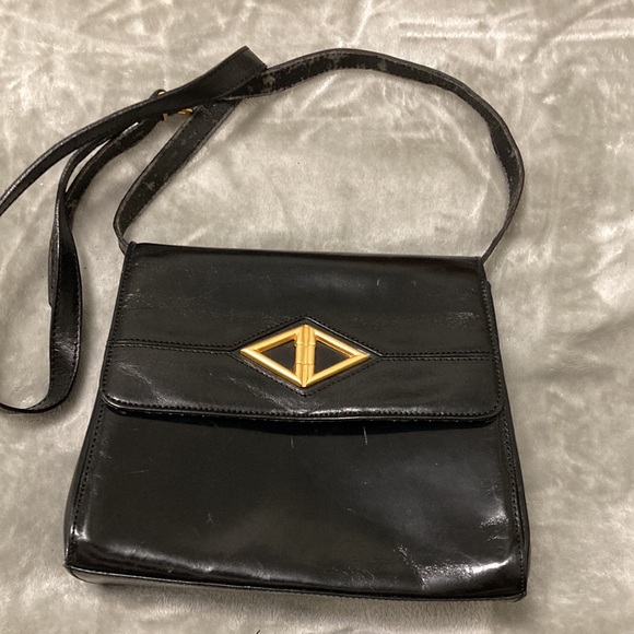 Black Genuine Leather Crossbody Cristian Purse Made In Italy - Picture 3 of 7